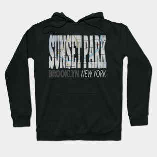 Fun Cool Sunset Park Brooklyn New York with Subway Map Hoodie